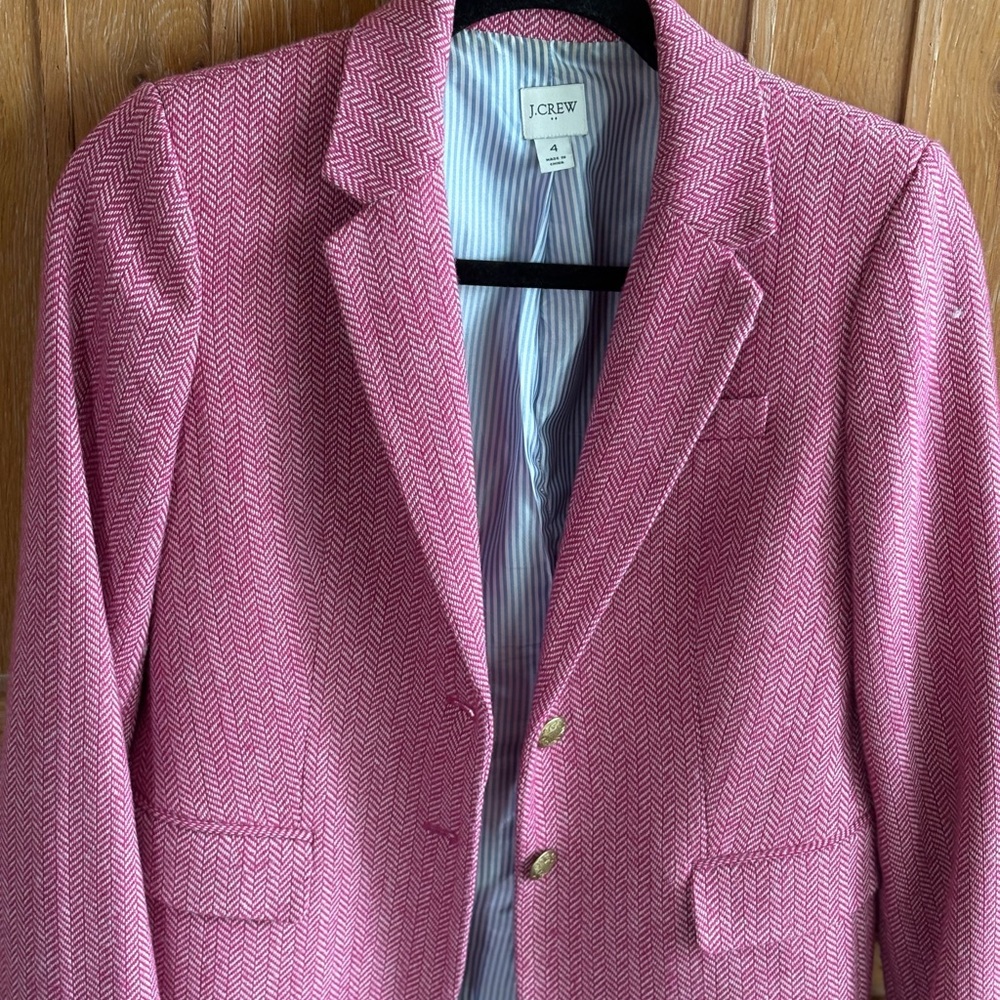 J. Crew Herringbone Pink Blazer for Women